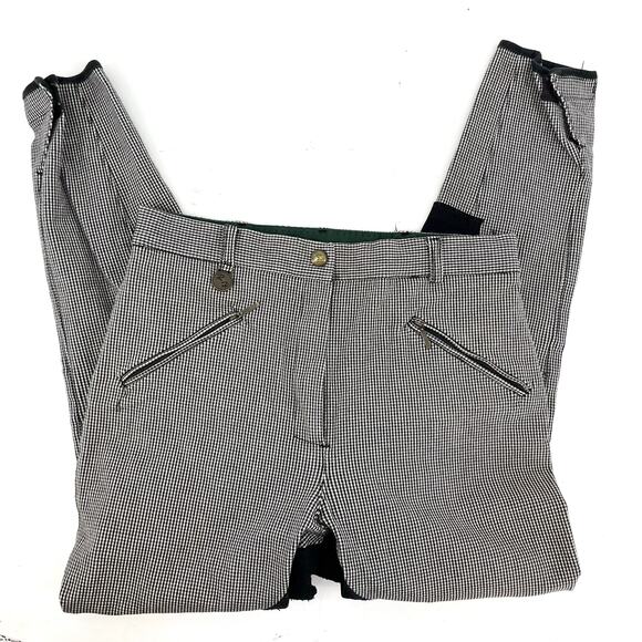 Royal Highness Women's 4-6 Check Equestrian Jodhpurs Riding Pants Suede Seat - Picture 4 of 7